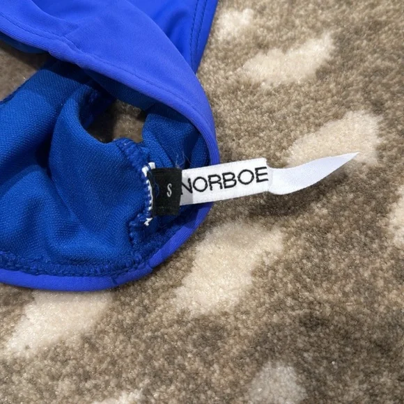 Norboe Blue One-Shoulder Cutout Swimsuit. Size S - Picture 8 of 14